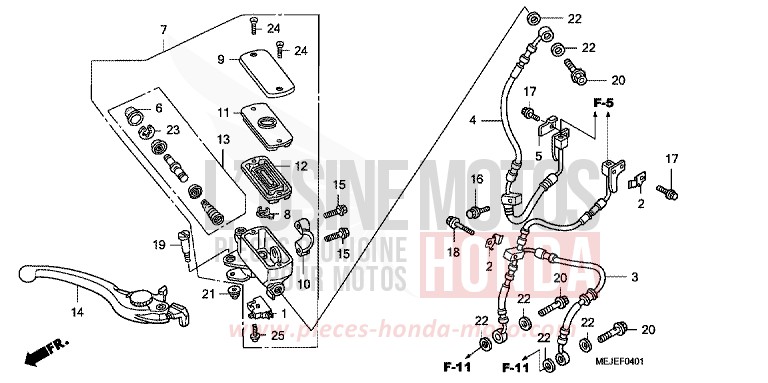 VORDERRADBREMSE (CB1300A/SA) von CB1300 Super Bold'or ABS PEARL FADELESS WHITE (NH341KF) von 2007